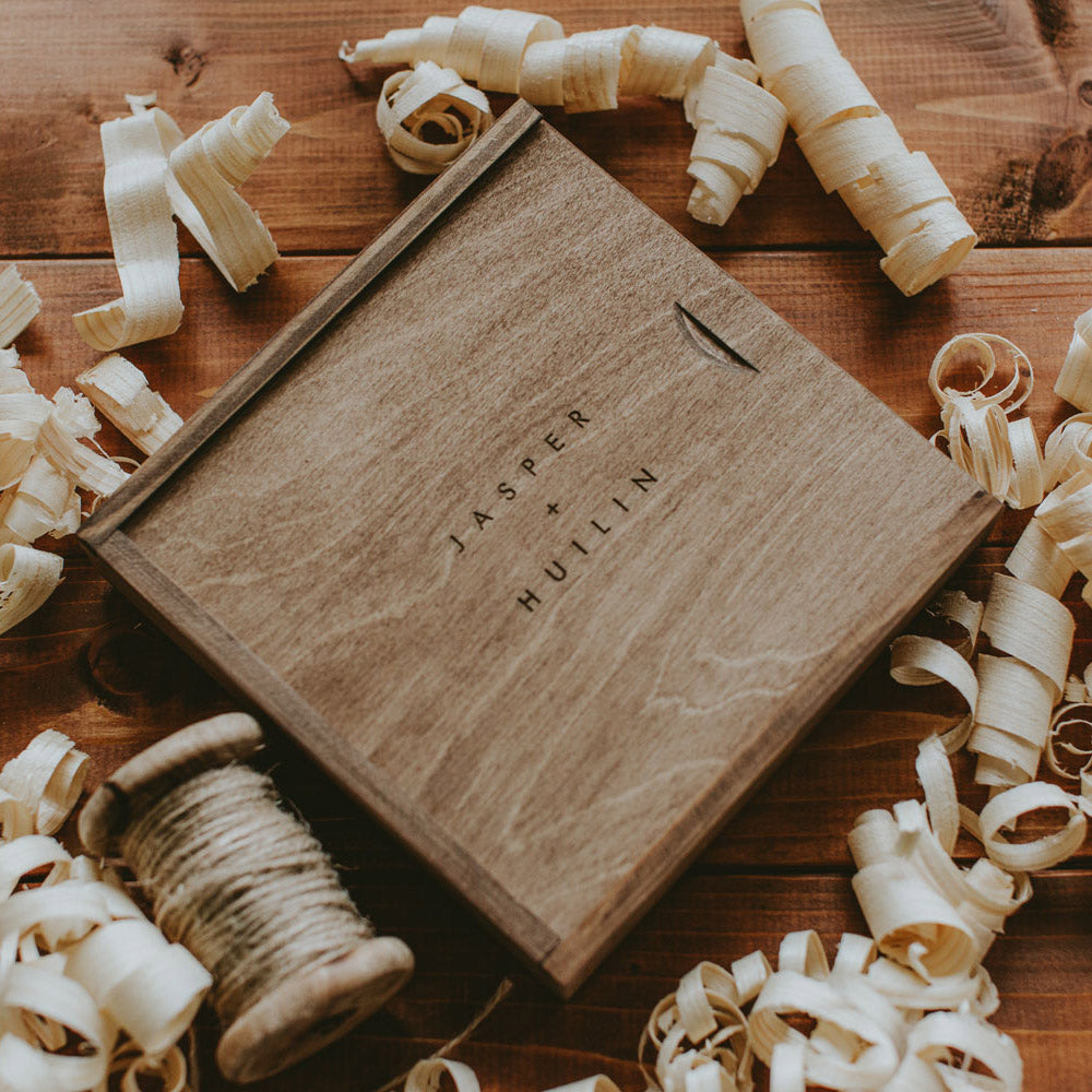 Square wooden box for 4x6 prints & USB - set of 5 pcs – Lamb & Raccoon